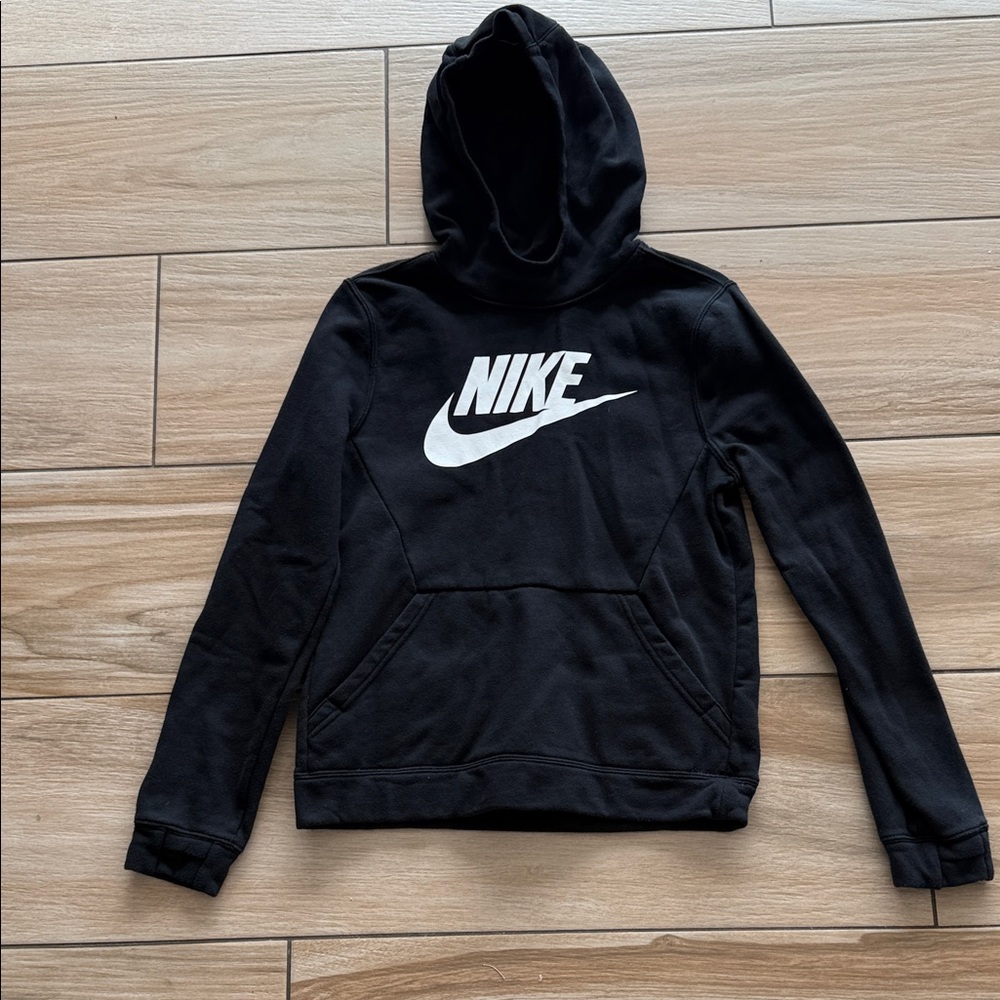 Nike Black Hoodie with White Logo